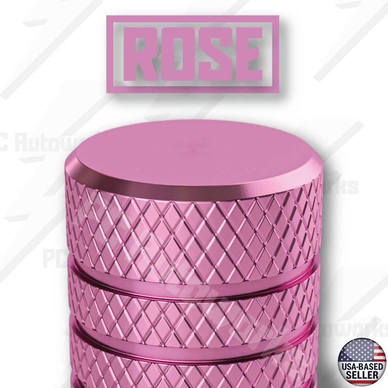 PC Autoworks Aluminum Tire Valve Stem Caps – Anti-Rust, Premium Anodized Aluminum, Corrosion-Resistant, Easy Install, Universal Fit for Car, Truck, Bike, SUV – 1 Pack/Set of 4 (Rose Pink) - Image 4